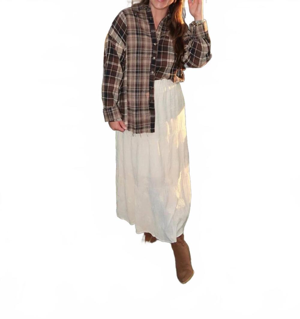 NEW PROMESA parker plaid shirt in brown